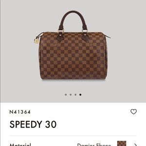 Louis Vuitton Speedy 30 Damier Ebene